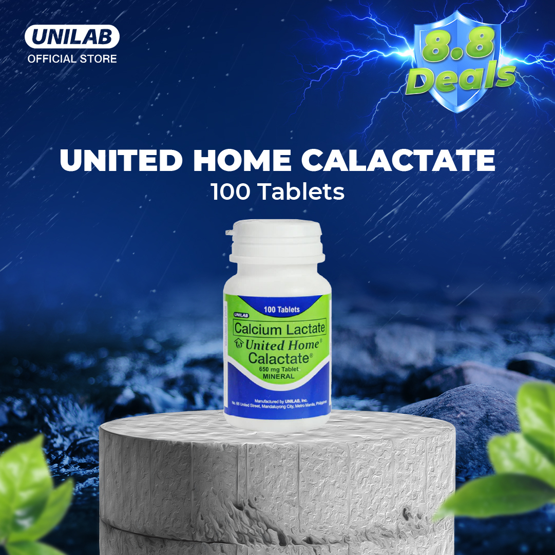 United Home Calactate 650Mg 100 Tablets (Calcium Supplements for Pregnant and Lactating Moms)
