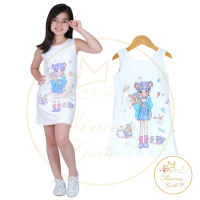 PRINCESS GULLIE FASHIONISTA KIDS KOREAN INSPIRED CUTE GRAPHIC DESIGN A-LINE DRESS FOR BABY GIRLS KD2243