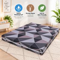100% Waterproof Foam Cover with Zipper 2/4/6/8 Inches Waterproof Bed Sheet with Zipper Bed Foam Cover Single Double Full Queen King Sizes