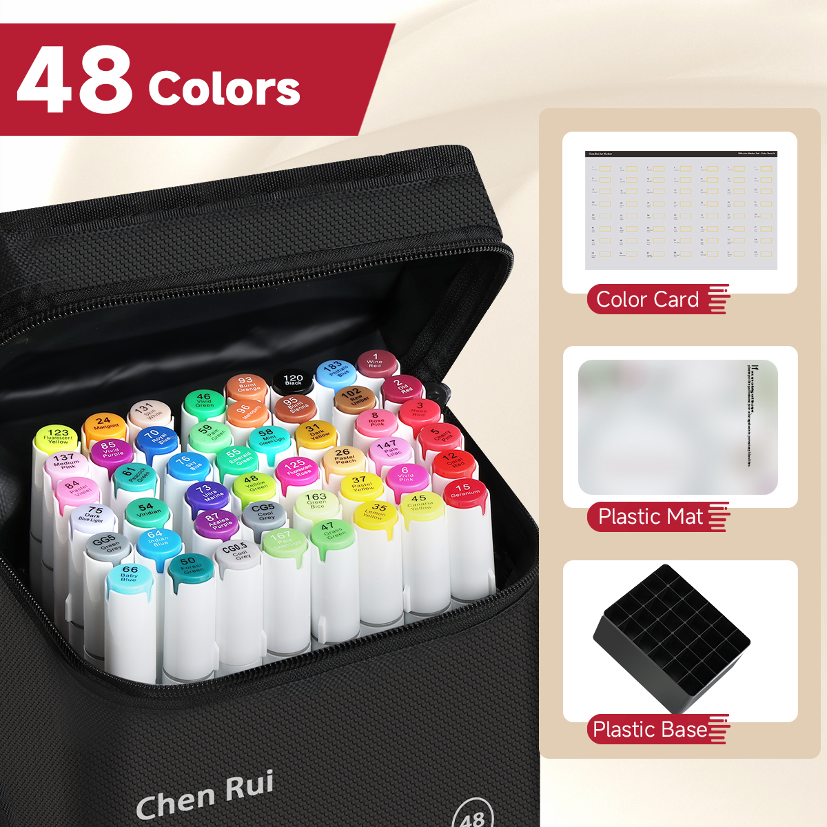 Chenrui Professional Art Marker Set (Brush tip+Broad tip) Ohuhu Markers