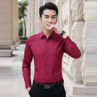 OTKAU Men Shirt Long Sleeve Shirt Plus Size Business Formal Shirt Men White Polo Long Sleeve For Men