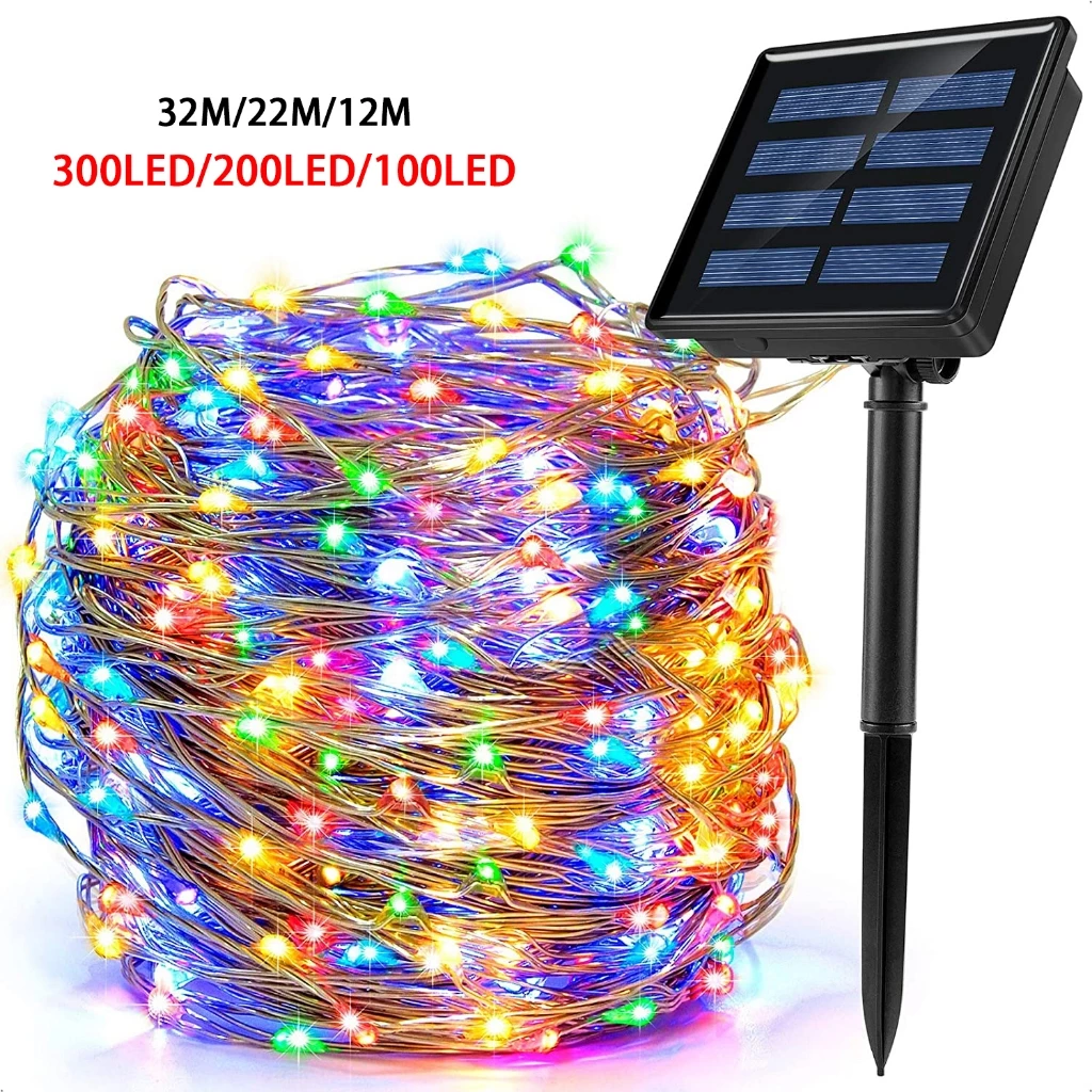 【BUY 1 TAKE 1】32M/22M/12M 300LED Solar Lights 8Modes Solar Led String Fairy Light Party Outdoor Waterproof Christmas Decorate Garden Decoration Solar Christmas Lights Outdoor waterproof Solar Powered Led String Light for Home Christmas Party Decor