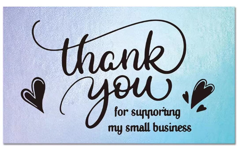 50pcs/pack Holographic Laser Thank You Card for Supporting Business Card