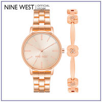 Nine West NW2772RGST0000 Rose Gold Round Watch and Stainless Steel Metal Band + 1 pc Bracelet