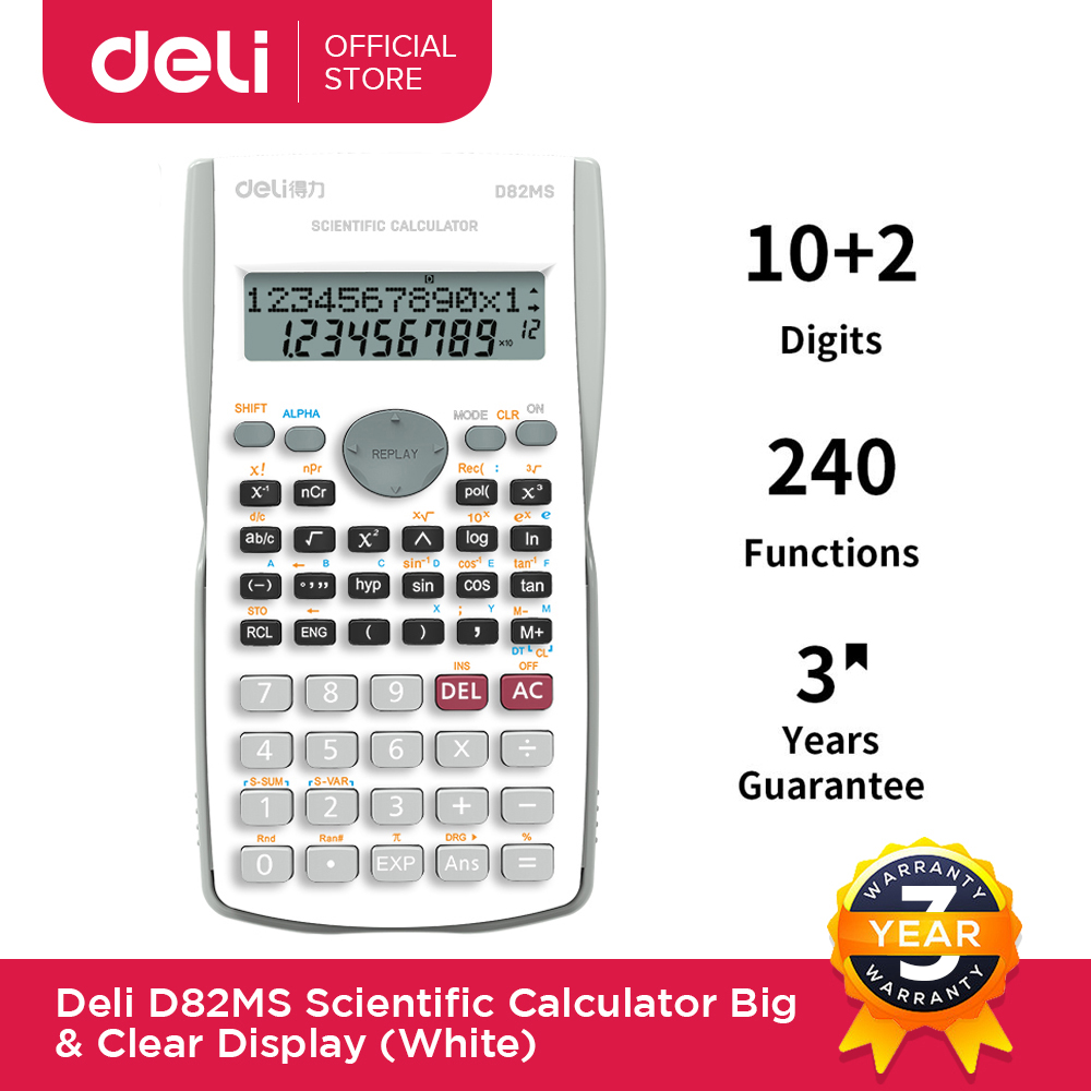 Deli Scientific calculator student Electronic Calculator Scientific Calculate For Student Big And Clear Display With 12-Digit Large LCD Display D82MS