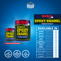 WEBER Epoxy Enamel with Catalyst - Clear | White | Black | Gray | Organic Lemon Yellow | Caterpillar Yellow | Moly Orange | Phthalo Blue | Phthalo Green | Bright Red | Aluminum - 1L | 4L