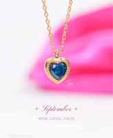 TALA By Kyla Candy Heart Birthstone Necklace SILVER Stainless Steel Hypoallergenic with Giftbox Set