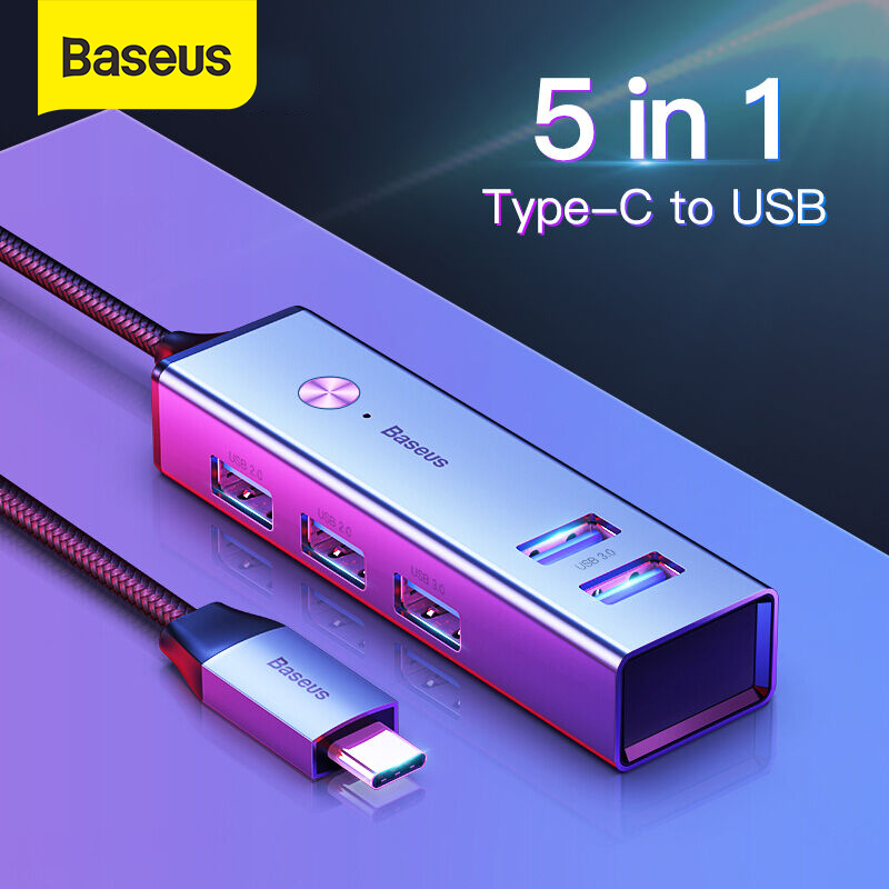 Baseus Multi USB C HUB เป็น USB 3.0 USB3.0 0 Type C HUB Splitter สำหรับ Macbook Pro Air หลายพอร์ต USB-C Type-C USB HUB HAB Adapter