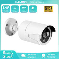 Hamrol 8MP 4K Face Detection Audio IP Camera 48V POE H.265 Night Vision 5MP 4MP AI Human Outdoor CCTV Security Camera