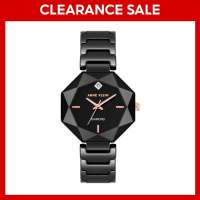 Anne Klein AK5064BKBK0000  Black Octagon Watch with Black Dial and Black Ceramic Band