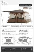 Vidalido AN SAAN Series M / PRO / PLUS Villa Tent 4-6 Person Cabin Style Tent Large Space Three Dimensional Ventilation Waterproof 190T Silver Coated Sunscreen Outdoor Camping