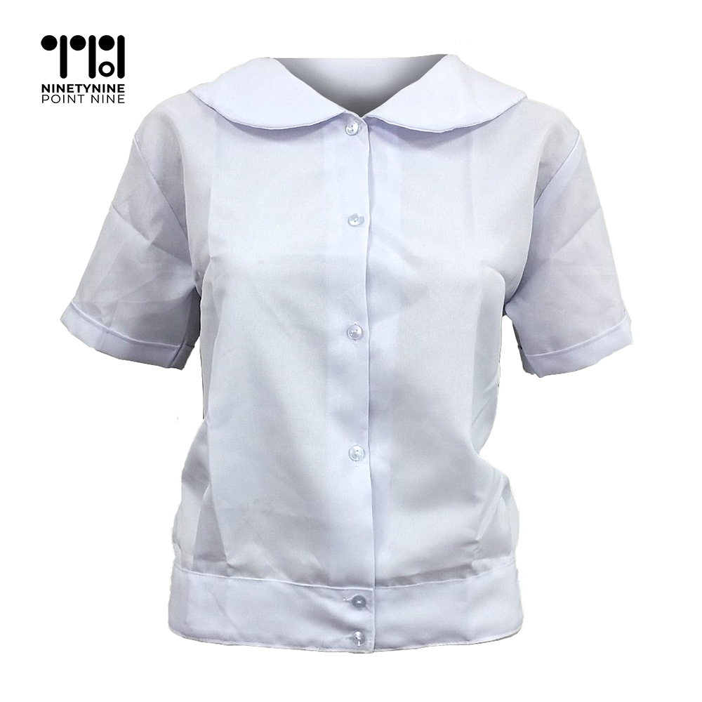 White School Uniform Blouse Blouse College Dress Neck Design
