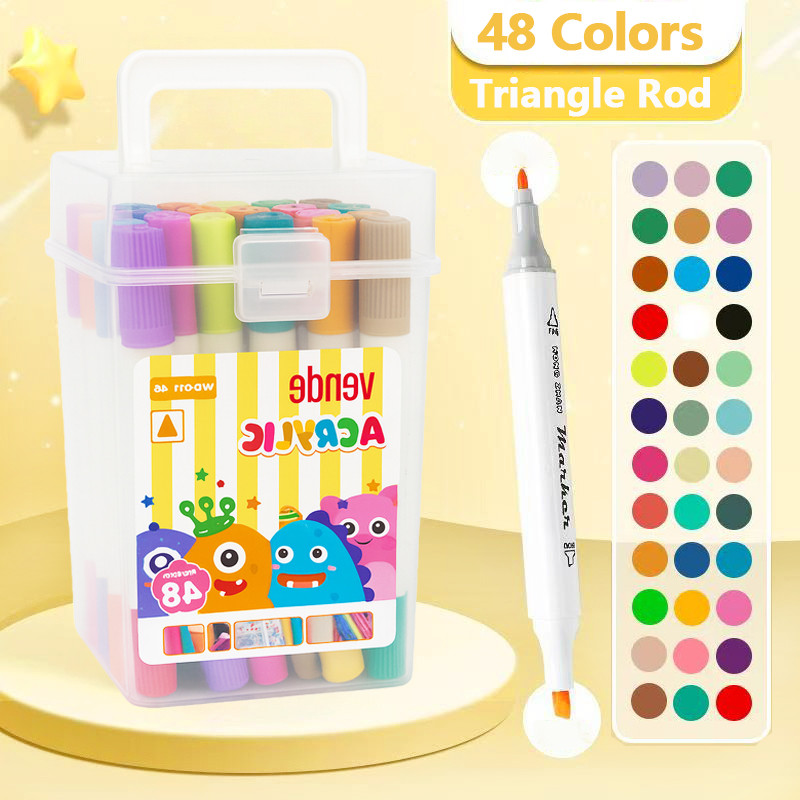 Dual tip Acrylic Marker Pen Set Dual Tip Coloring Set Highlighter Pen Color Marker Set