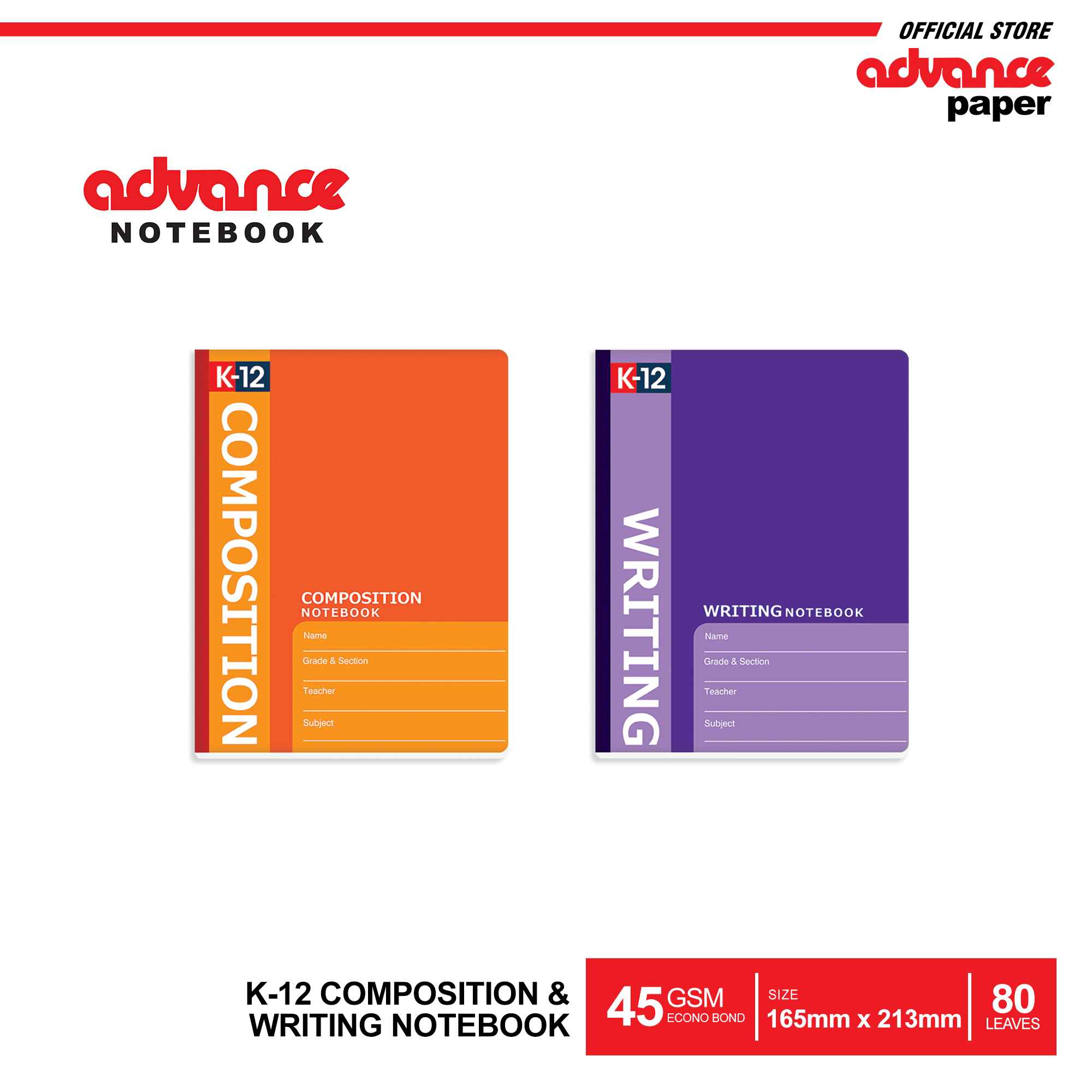 Easywrite K-12 notebook 80lvs - Assorted colors