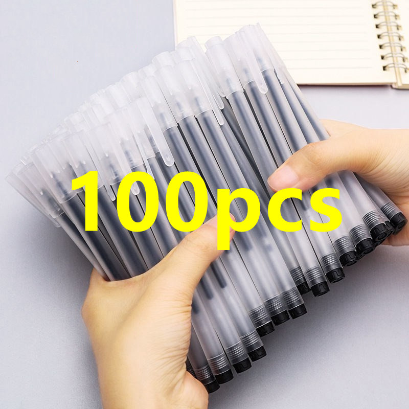 200 pcs muji style ballpen set Gel Pens Black Ball Pen with Refills 0.5mm ink sign