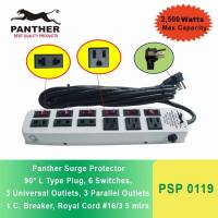 Panther PSP 0818 Extension Cord w/ Voltage Surge Protector 6 Outlets w/ Individual Switch 1.75 meters