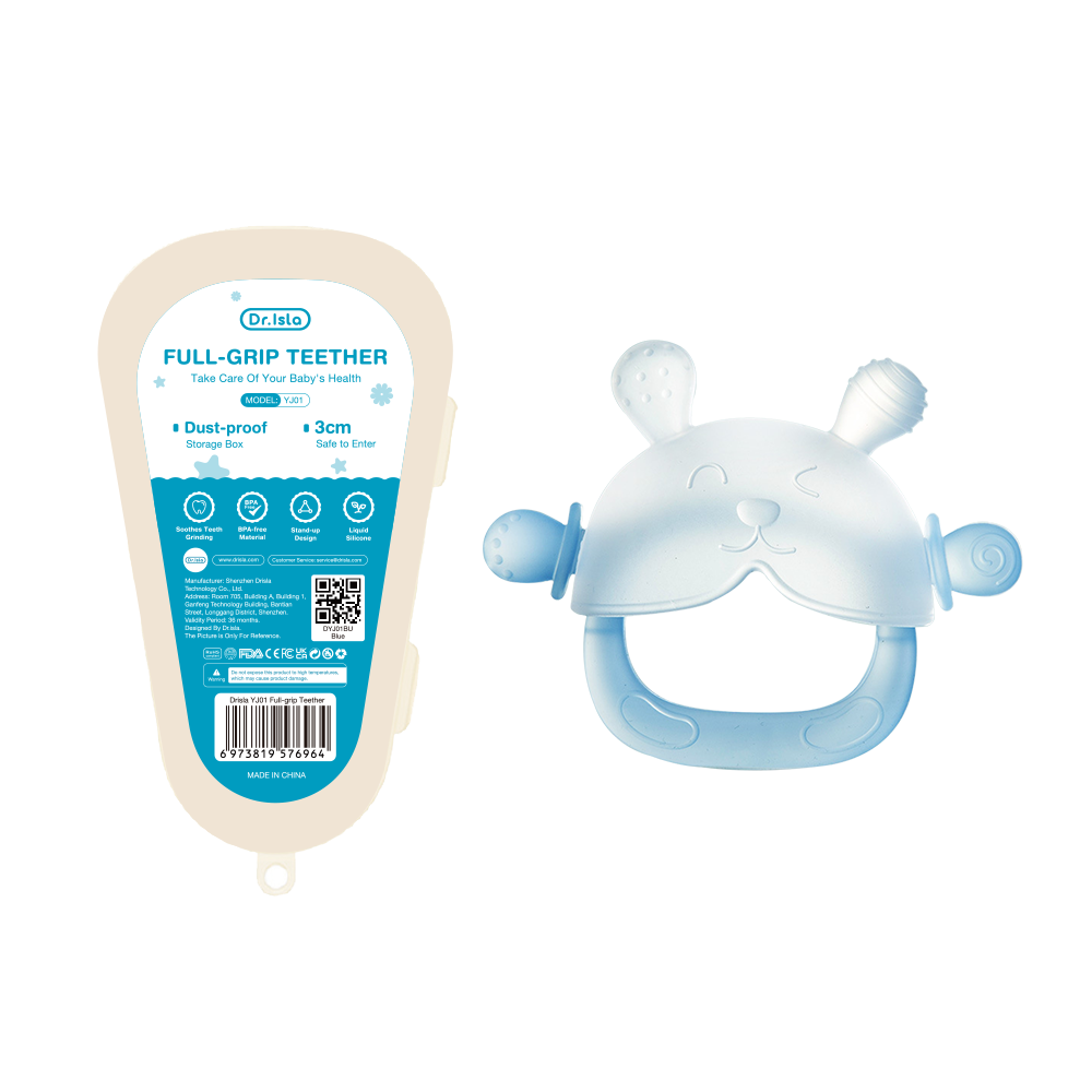 Dr.Isla Baby Teething Silicone Set for Baby with Holder BPA Free Toddler Baby Teether Glue with Storage Box for Over 6 Months Old YJ01