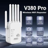 V380 PRO 1200Mbps Wireless WIFi Repeater 6 antenna WiFi Extender Signal Amplifier Dual-band 2.4GHz/5GHz WiFi Enhancer For Home and Small Office