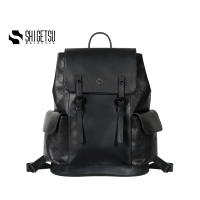 Shigetsu HIMEJI Leather Backpack for School  for men and women 14 INCHES laptop bag office bag business mens bagpack