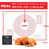 WALFOS Silicone Pastry Mat Non Slip with Measurement Non Stick Large and Thick for Fondant Rolling Dough Pie Crust Pizza and Cookies - Easy Clean Kneading Matts