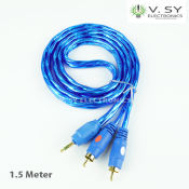 Heavy Duty 1.5M / Jsj Premium 1.5M / 3M / 5M / 10M 3.5mm Jack Plug Male to 2 Rca Stereo Aux Audio Cable Line Headphone Wire Cord Trs 3.5 mm Standard Head phone 1/8" 1/8in 1/8 inch