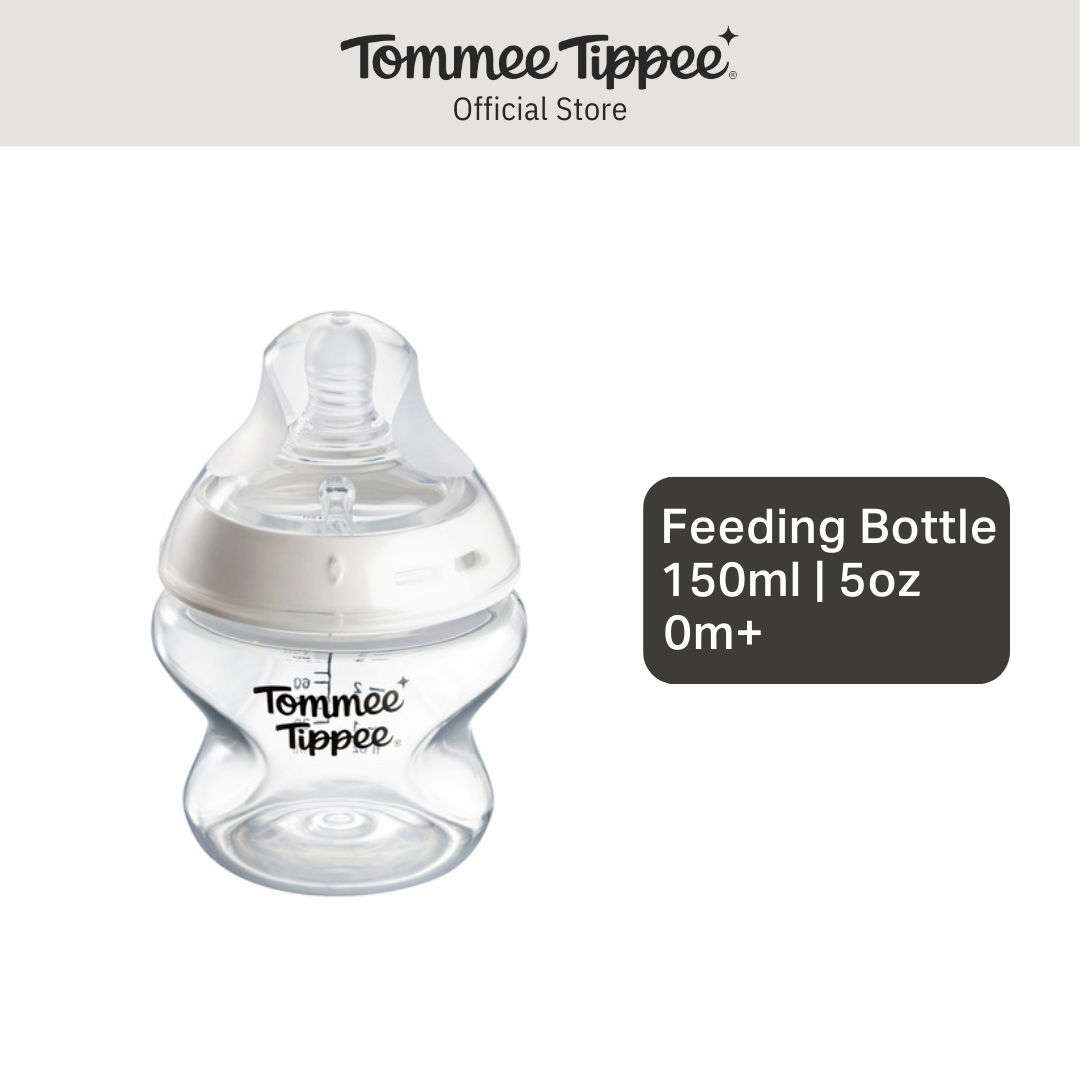 Tommee Tippee Baby Bottles Natural Start Anti-Colic Baby Bottle with Slow Flow Breast-Like Teat 150ml 0m+ Self-Sterilising Baby Feeding Essentials Pack of 1