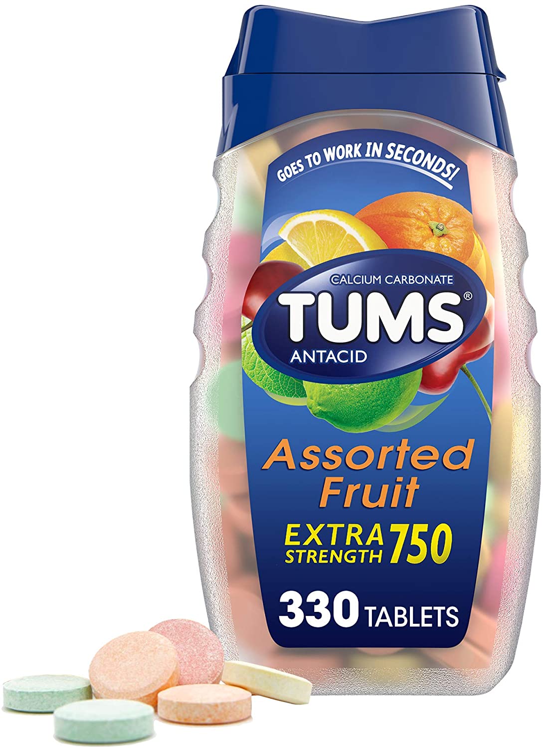 TUMS Antacid Chewable Tablets for Heartburn Relief 330ct Extra Strength