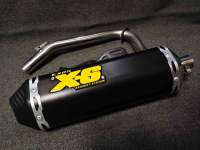 BLACK EXOS X6 PIPEE FOR MIO SPORTY MIO 125 HONDA CLICKV2 AEROX NMAX HONDA BEAT HONDA CLICKV1 (SET WITH ELBOW)