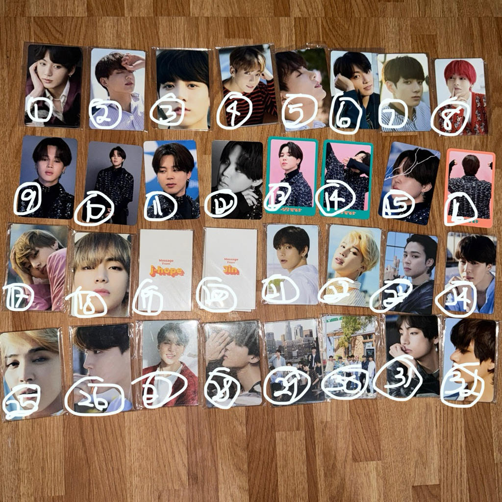 59 php BTS JIMIN JUNGKOOK V TAEHYUNG OFFICIAL ALBUM PHOTOCARDS