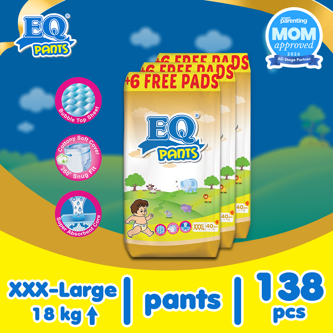 EQ Pants Jumbo Pack XXXL (15kg up) - 40 pcs x 3 packs (120 pcs) - Diaper Pants