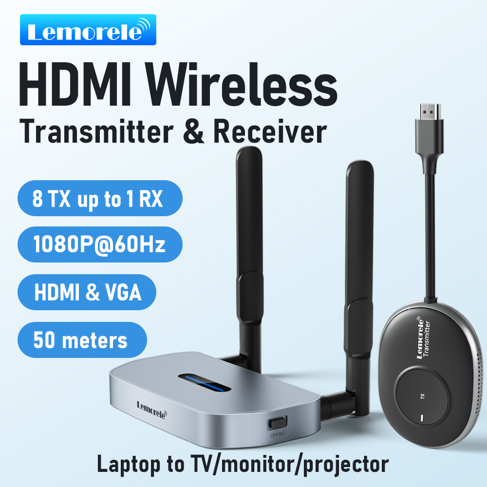 Lemorele Q5R1 1080P เครื่องส่งสัญญาณไร้สาย HDMI ตัวรับสัญญาณ Extender 5G ชุด 165FT แล็ปท็อปโทรศัพท์ Netflix YouTube PS5 ไปยัง HDTV / โปรเจ็กเตอร์ ราคา 1,599 บาท*ส่งฟรี