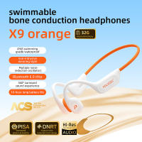 Polvcdg-X9-IPX8 Waterproof Swimming Bone Conduction Headphones with 32GB/8G Memory for Sports/Cycling/Fitness Equipped with a Microphone and Bluetooth 6.0 Technology