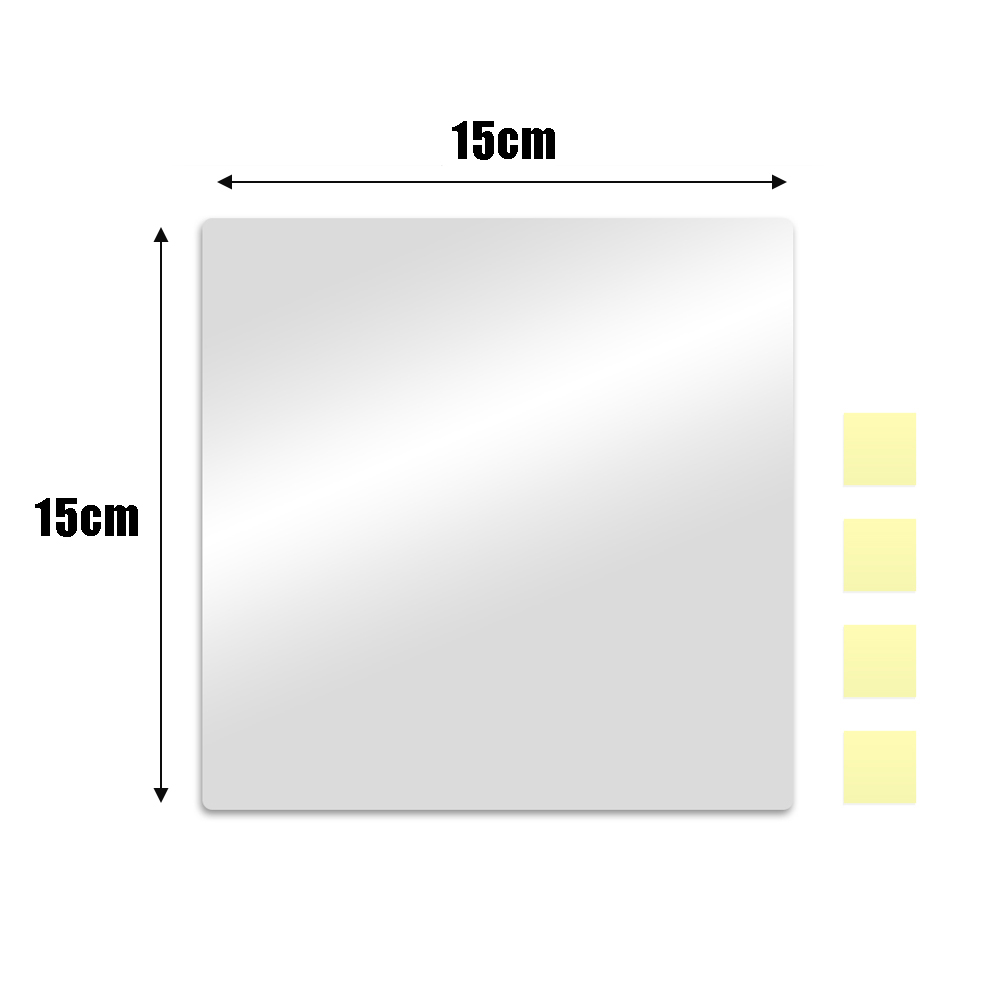 10Pcs 3D Acrylic Mirror Wall Stickers Self Adhesive Mirror Sticker Square HD Mirror Wall Decals Soft Mirrors for Bathroom Living Room Flexible DIY Whole Body Mirrors