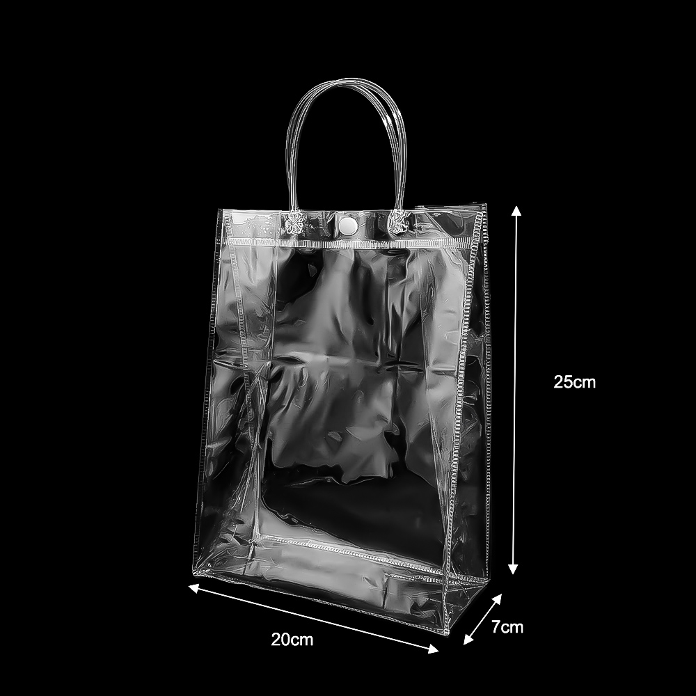 Clear Gift Bags with Handles Reusable Plastic Goodie Bag Transparent Party Favor Bags for Weddings Birthdays School Waterproof Gift Packaging Bag
