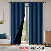100% Blackout Curtain Modern Design for Bedroom Living Room Office Makapal 100% Blackout Fabric Curtain Size 5/6/7/8/9FT Height
