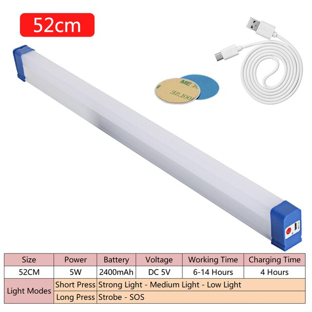 [buy 1 take 1]LED tube lighting for night illumination. Magnetic attachment hanging type USB rechargeable emergency lighting device. Portable outdoor long-strip emergency light. Emergency lighting equipment#DG001