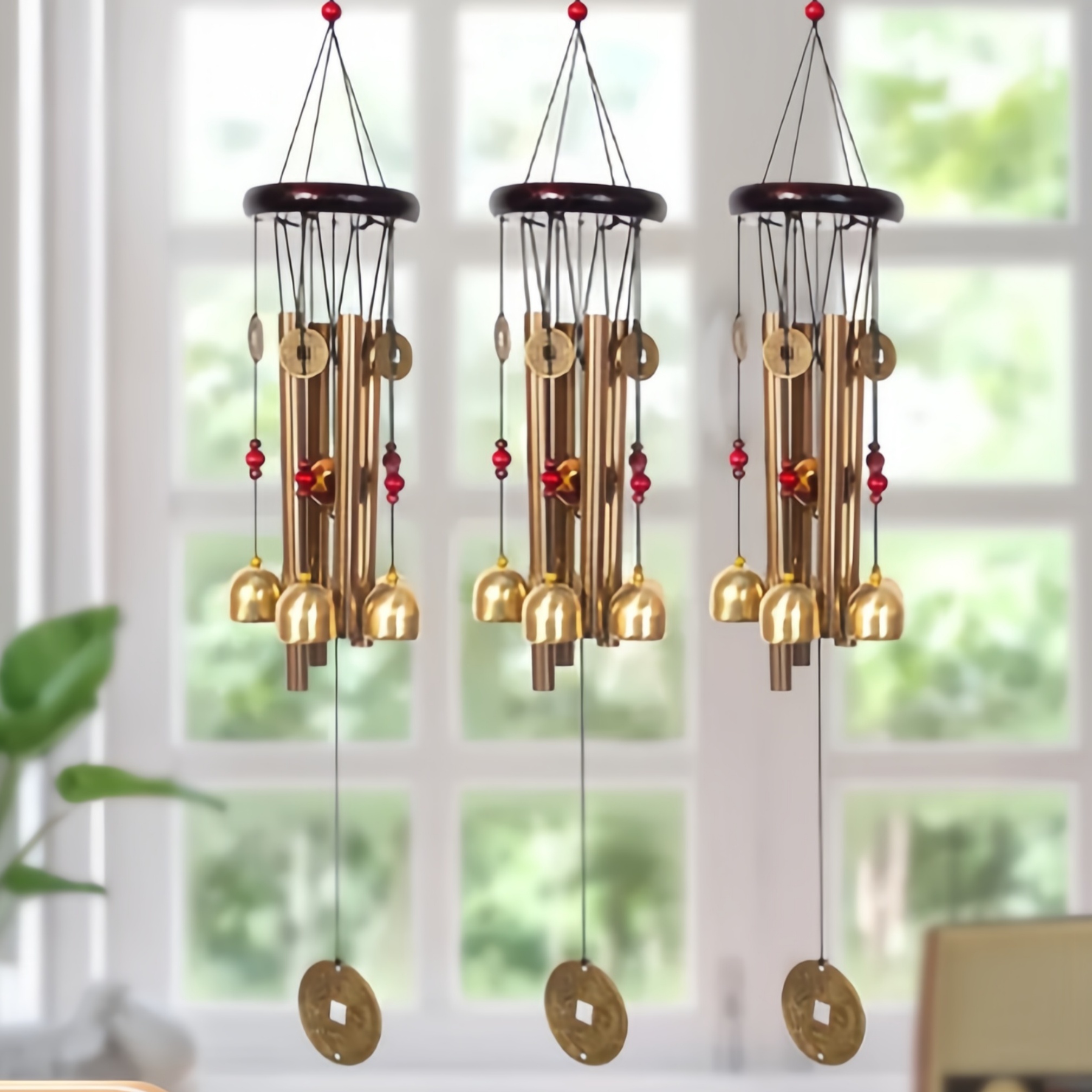 Wind Chimes Outdoor Garden Yard Bells Hanging Charm Decor Windchime Ornament Tube number