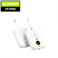 V-POWER P032 Powerbank 10000mAh 22.5W Superfast Charging with Type-C and iOS Cables