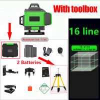 12/16 Line Laser Level Green Light Self-Leveling 360° Rotary Cross 4D Laser Level For Construction Auto Measurement Tool