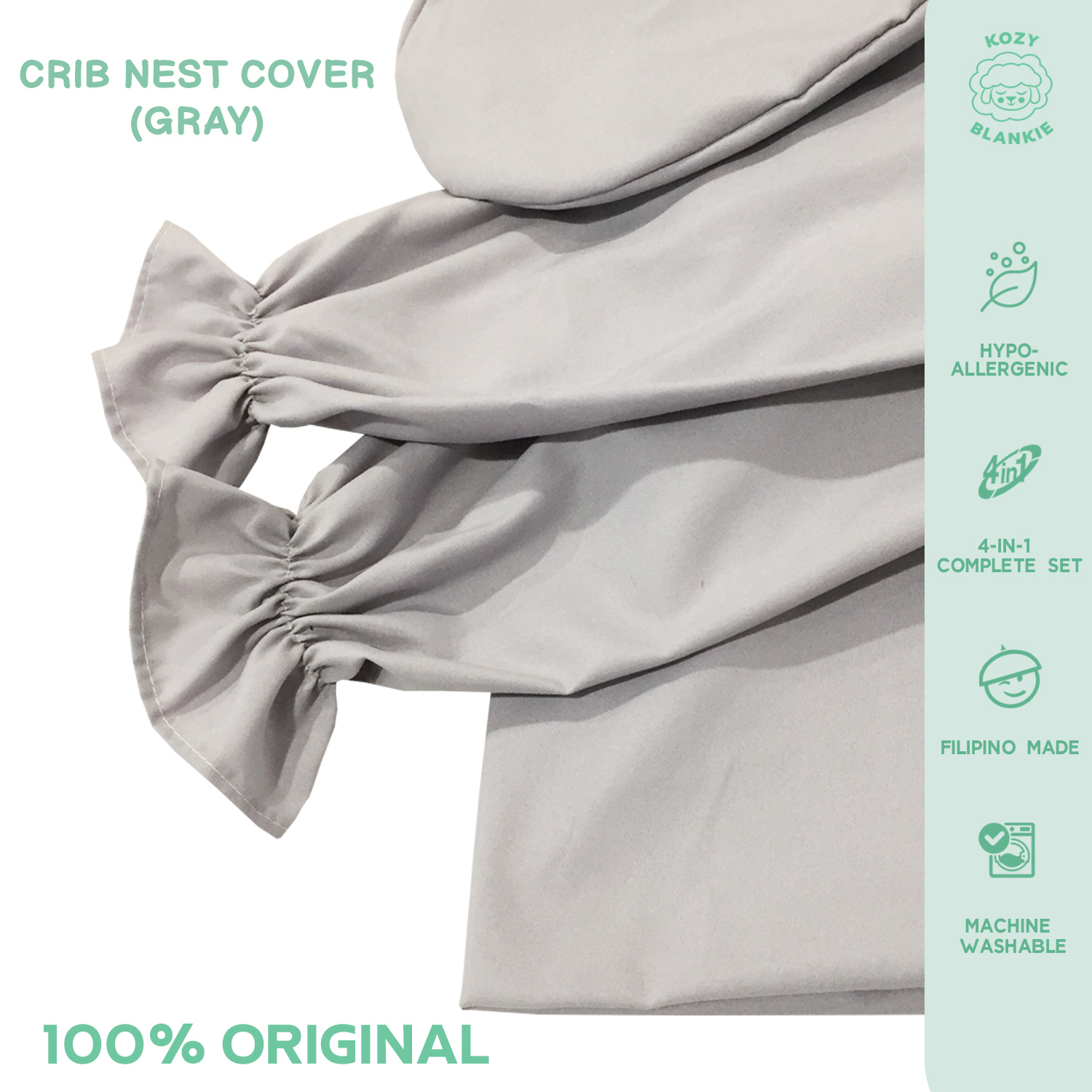 Kozy Blankie Plain Crib Nest Cover Set for Baby