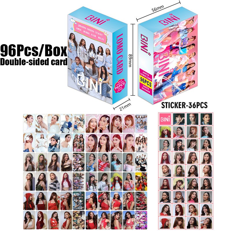 【New BINI】 92pcs/box Bini Talaarawan laser lomo card photo card holographic photocards lomocard
