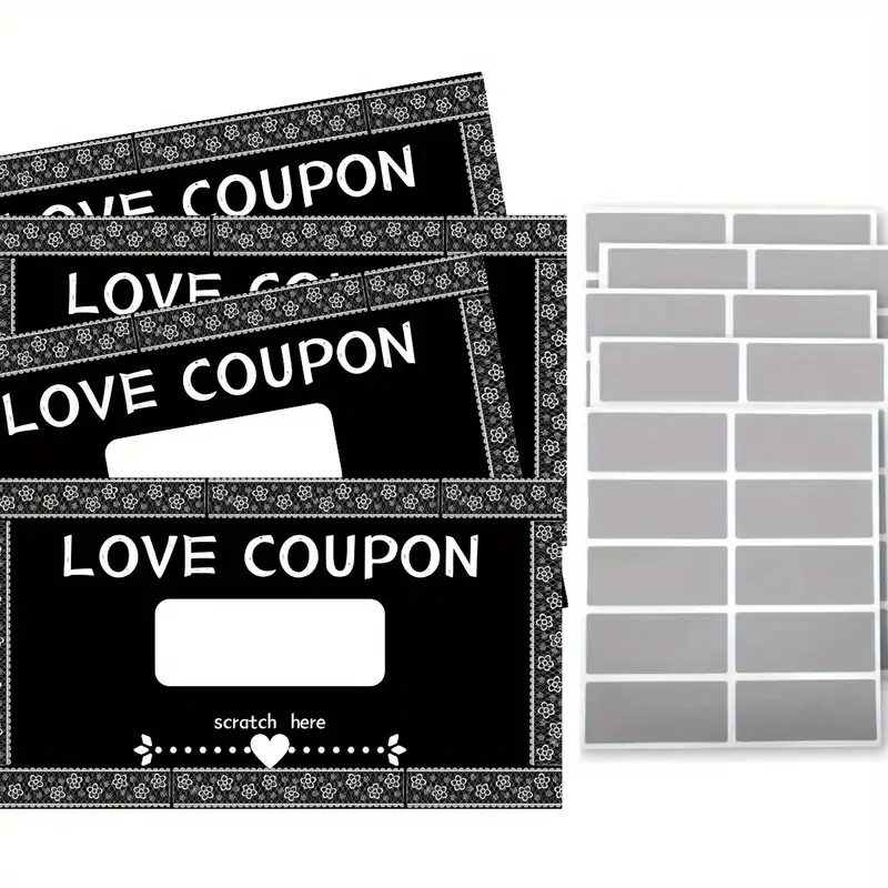 （Super Fun Toy Store）50pcs (cards+scratch Stickers) DIY Make Your Own Scratch Ticketscreative Surprise Blank CardsValentines Day Mothers Day Scratch Stickers