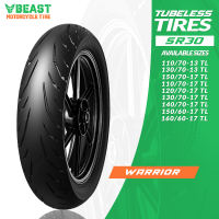 Beast Tire Warrior SR30 R13 Model Tubeless Motorcycle Tires Optimized Tread Pattern Intensive Groove Increase Handling Performance in Wet and Dry Condition.