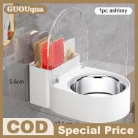 GUOUQNA Trash Can Ashtray With Lid Stainless Steel Ashtray Bathroom Wall Hanging Notch Anti-fly Ash Ashtray