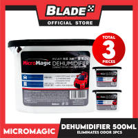 3pcs Micromagic Dehumidifier 500ml- Eliminates Musty Odor Suitable for your car & closets