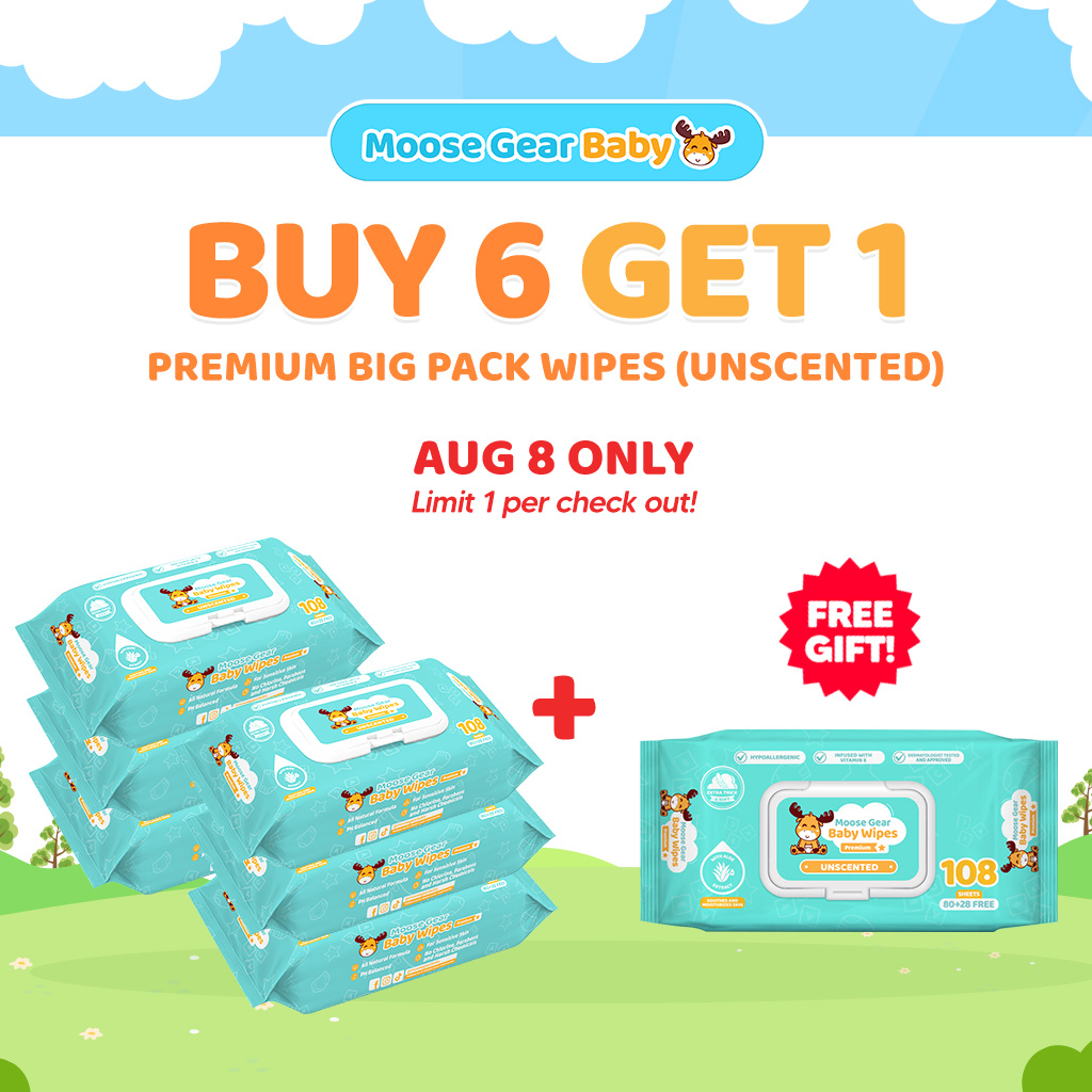 Moose Gear Baby Wipes Premium Unscented 648sheets 6PACKS w/ Vitamin E & Aloe Extract Thick & Soft
