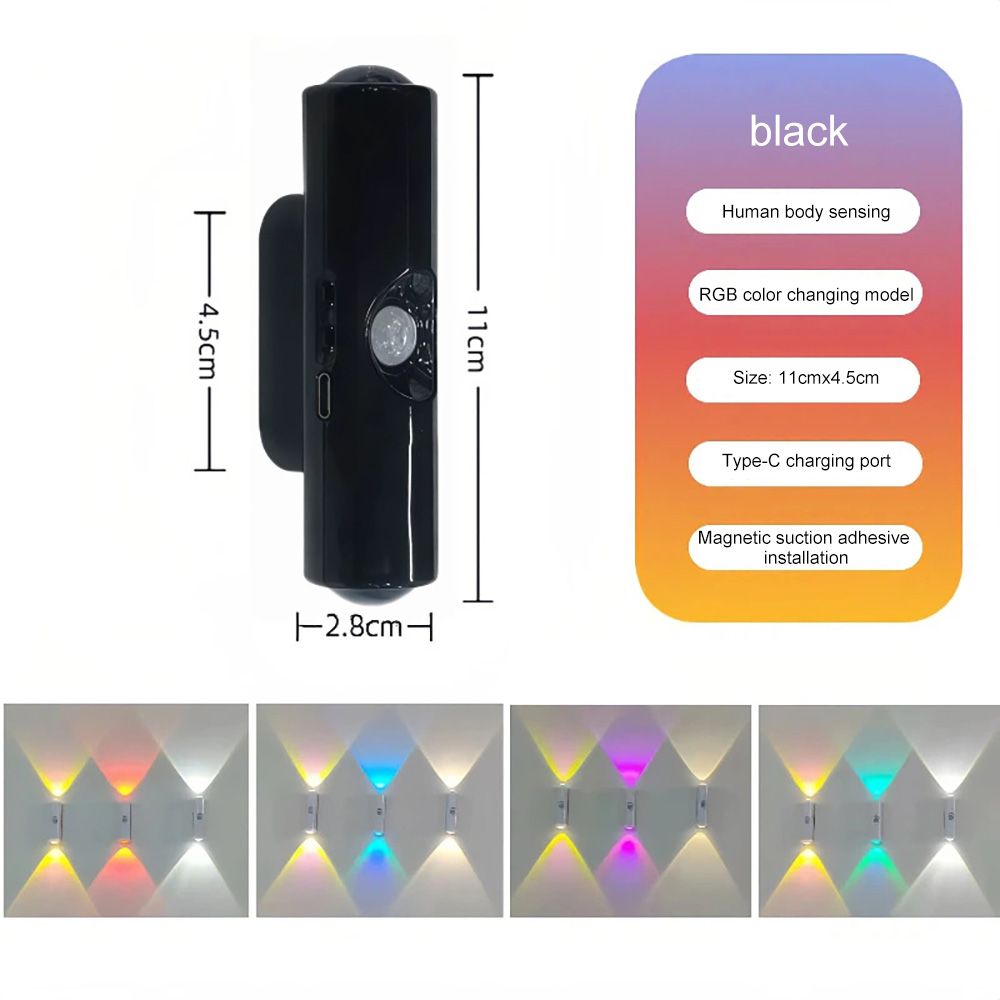 【BUY 1 Take 1】PhIeo Smart Wireless Rechargeable Motion Sensor Night Light Intelligent Human Induction Wall Lamp for Cabinet Hallway Stairway Bedroom Home Decor