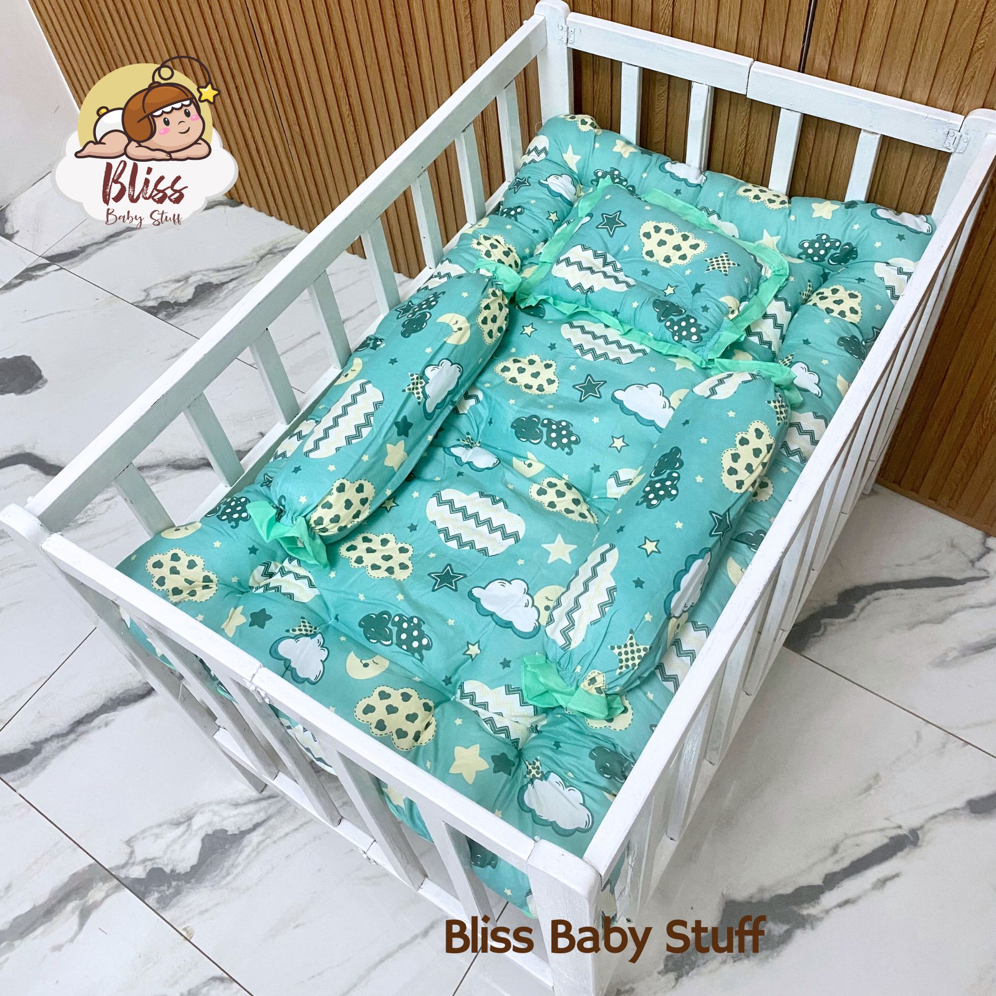 5in1 Jumbo Crib Set Mattress for Newborn Baby | Comforter Bedding | Bliss Baby Stuff