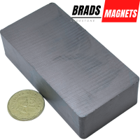 4 Inches Long Ferrite Ceramic Bar Magnet Strong Ordinary Y30 Raw Bar Magnet for Physics Science Projects Magnetic Conveyor and Magnet for Tooling Applications and Experiments