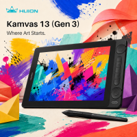 Huion Kamvas 13 (Gen 3) Graphic Display with stylus 13-inch screen multi-color display side buttons and touch functionality.
